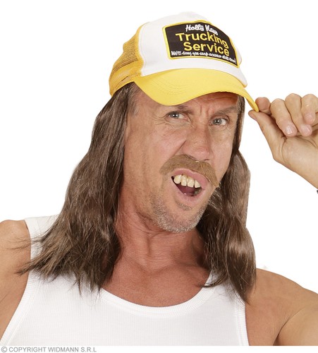 Truckerhut mit haar - "bob",